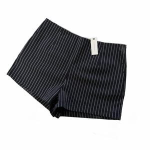 NWT Anthropologie Maeve Tailored Pinstripe Shorts Black Sz 12 QuietLuxury Preppy